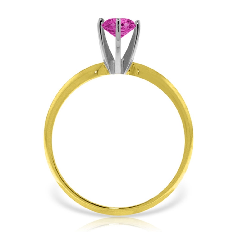 SOLID GOLD SOLITAIRE RING WITH NATURAL PINK TOPAZ - Picture 3 of 5